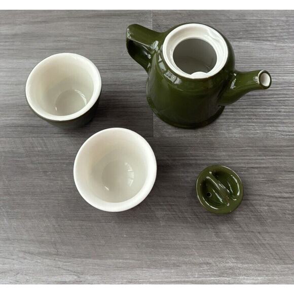 Hall Vintage Washington Individual Coffee Pot Lid Mug Set Forest Green - Picture 3 of 7